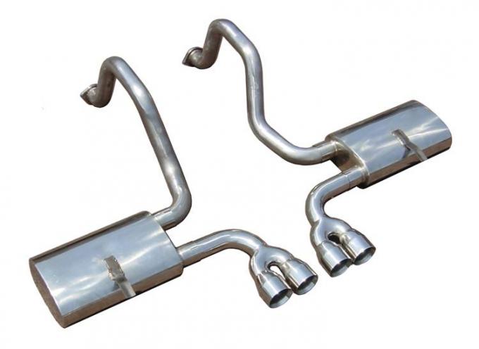Pypes Cat Back Exhaust System 97-04 C5 Corvette Split Rear Dual Exit Tailpipe 2.5 in Hardware/Violators Muffler/Quad 3.5 in Polished Tips Incl Natural Finish 304 Stainless Steel Exhaust SCC51VS