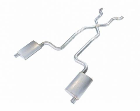 Pypes Crossmember Back w/X-Pipe Exhaust System 68-73 Corvette C3 Split Rear Dual Exit 2.5 in Intermediate And Tail Pipe Hardware Incl Muffler And Tip Not Incl Exhaust SCC12