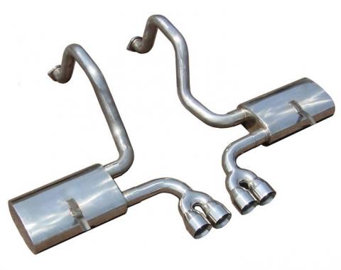 Pypes Cat Back Exhaust System 97-04 C5 Corvette Split Rear Dual Exit Tailpipe 2.5 in Hardware/Violators Muffler/Quad 3.5 in Polished Tips Incl Natural Finish 304 Stainless Steel Exhaust SCC51VS