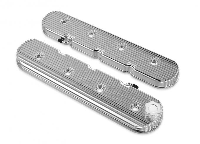 Holley Vintage Series Finned LS Valve Covers, Standard Height, Polished 241-131