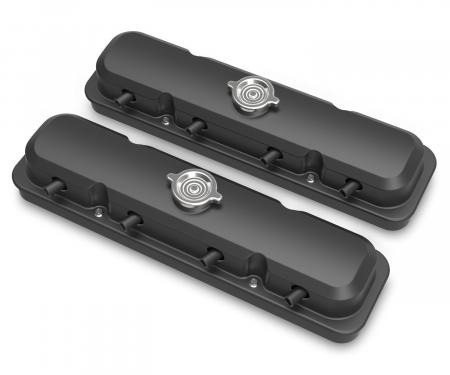 Holley 2-Piece Pontiac Style Valve Cover, Gen III/IV LS, Satin Black 241-192