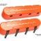 Holley 2-Piece "Chevrolet" Script Valve Cover, Gen III/IV LS, Factory Orange Machined 241-178