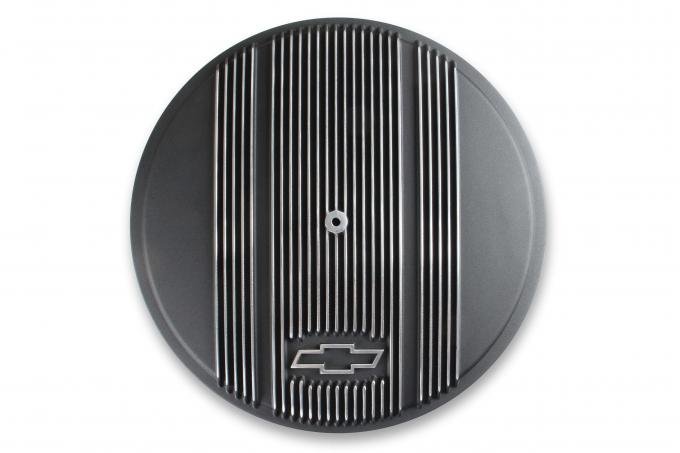 Holley Vintage Series GM Licensed Air Cleaner, Satin Black Machined 120-173