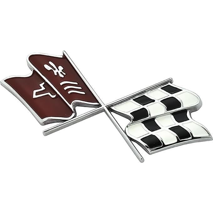 OER 1968-74 Chevrolet Corvette, Crossed Flag Emblem, Fuel/Gas Door 3954546