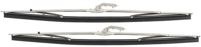 OER Anco Style Long Frame Wiper Blade Set, With Button Refill Release, 1/4" Bayonet, Stainless, 15" 2889962