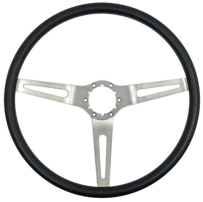 OER 3-Spoke Comfort Grip Steering Wheel, Silver Spokes With Black Grip 3952700