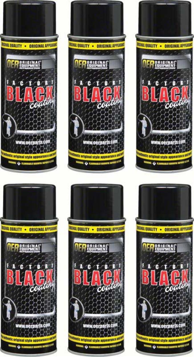 OER "Factory Black" High Gloss Black Engine Paint Case of 6 - 16 Oz Aerosol Cans *K89594