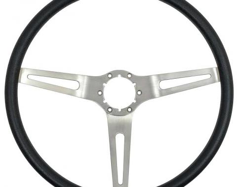 OER 3-Spoke Comfort Grip Steering Wheel, Silver Spokes With Black Grip 3952700