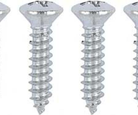 Redline Restomotive® #8 x 3/4" Oval Phillips Head Screw, Chrome Plated, Set of 10