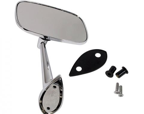 Corvette Outside Mirror, Chrome, Right With Mounting Kit 1968-1974