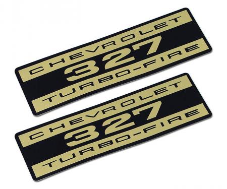 Corvette Decals, Valve Cover Chevrolet 327 Turbo Fire Foil, 1962-1965