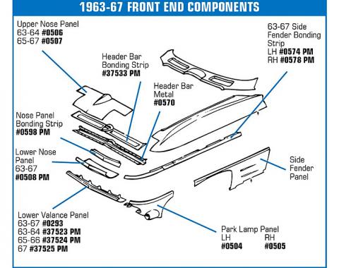 Corvette Nose Panel, Front Lower (Press Molded), 1963-1967