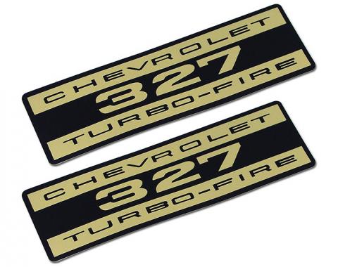 Corvette Decals, Valve Cover Chevrolet 327 Turbo Fire Foil, 1962-1965