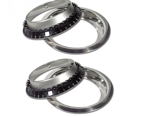 Corvette Rally Wheel Trim Rings, Stainless Steel, 1968-1982