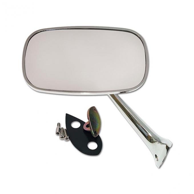 Corvette Outside Mirror, Chrome, Left With Mounting Kit 1975-1979