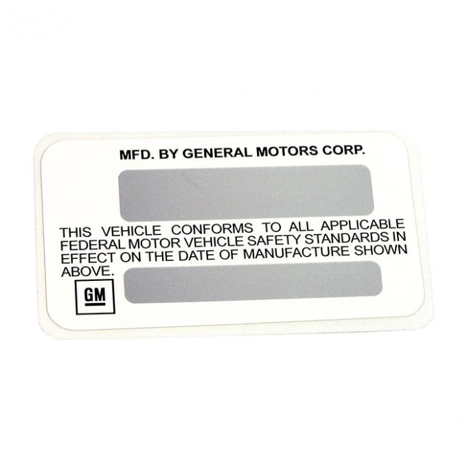 Corvette Label, Certification 75L, 1975-1977