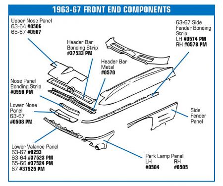 Corvette Nose Panel, Front Lower (Press Molded), 1963-1967