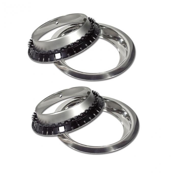 Corvette Rally Wheel Trim Rings, Stainless Steel, 1968-1982