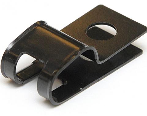 Brake & Fuel Line Clamp, Double R Style 3/8"-5/16" no Tab, Black E-Coat